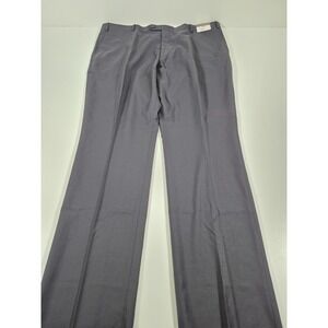 Prontomoda Dress Pants Mens 46x36 Navy Super 140s Merino Wool Flat Front NWT
